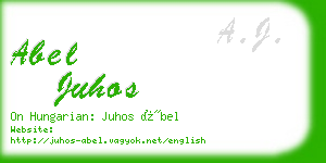 abel juhos business card